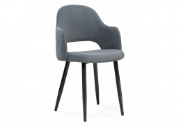 Стул на металлокаркасе Гутрид ромбы сзади без складок серый / черный (51x56x82)