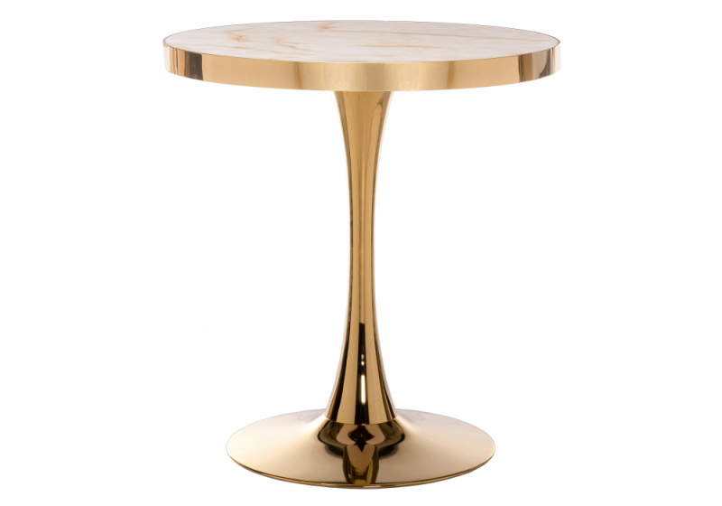 Стол деревянный Dorian 70x75 бежевый / золотой (70x75). 