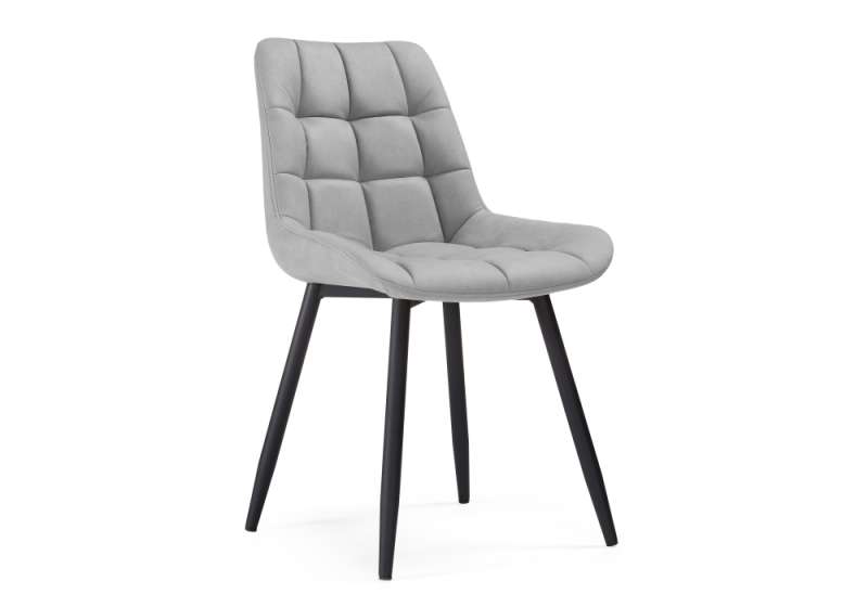 Стул на металлокаркасе Челси светло-серый graf 12 / черный (50x60x80). 