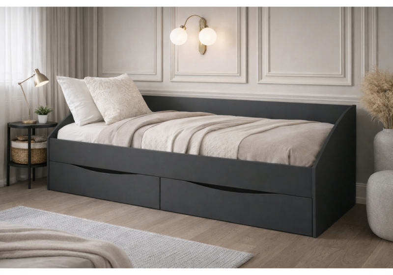 Кровать Эриол 90x200 графит (95). 