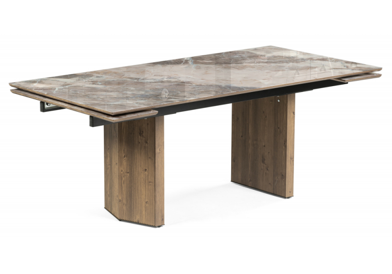 Стол стеклянный Монерон 200(260)х100х77 каталония / орех кантри (100x77). 