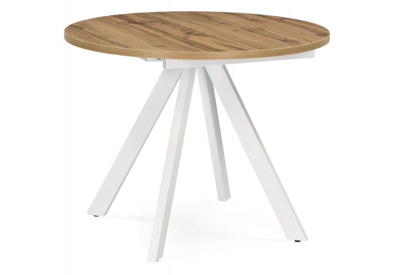 Стол деревянный Трейси 90(120)х90х75 дуб вотан / белый (90x75). 